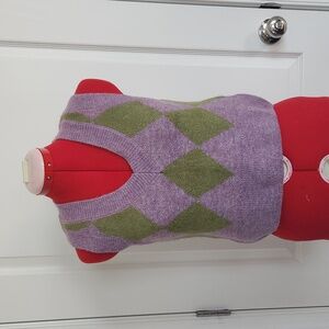 Stradivarius Purple & Green Sweater Vest Size XS